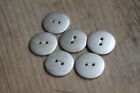 6x Plain Frosted Silver Round Metal Buttons ~ 20mm