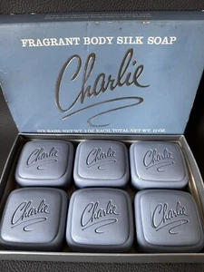 Vintage Charlie Revlon Silk Body Soap 12oz Each 6 Bars - Bild 1 von 6