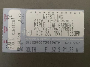 03/03/1991 WWF WWE Wrestling Ticket Maple Leaf Gardens Hulk Hogan Vs Earthquake - Picture 1 of 2