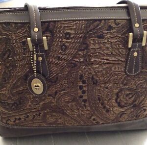 NWT - Etienne Aigner  - TAPESTRY TOTE- Brown- Travel- Zippered- Oversized - NEW!
