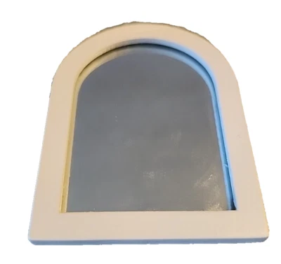 Dollhouse Arched Mirror White Frame Doll House Miniature Mini in Box - Image 1 of 4