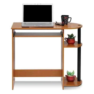 Student Computer Desk Light Cherry Shelves Keyboard Tray Storage Dorm Bedroom - Picture 1 of 2