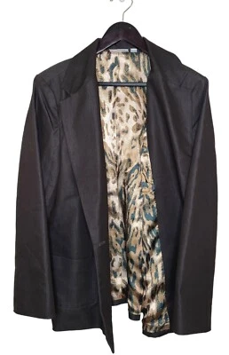 Susan Graver Size XL Brown Blazer Jacket Leopard Print Oversized Career - Image 1 of 4