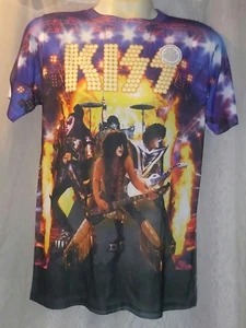 NEW KISS Band Concert Stage Graphic Dye Sublimated Logo Vision T-shirt sz M - Picture 1 of 4