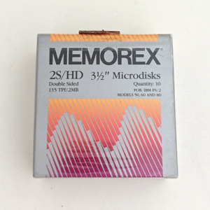10x Memorex Brand New Sealed Blank Microdisks 2S/HD 3.5" Double Sided 2MB Floppy