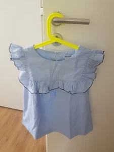 Jacadi Bluse Shirt 140 10 Jahre Mädchen blau mit Volant - Bild 1 von 5