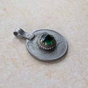 Colgante moneda afgana vintage joyería rústica focal (17048) - Imagen 1 de 7