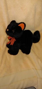 Cinta Naranja Gato Chillón Halloween Negro Brillo Elegido De Colección 11" COREA - Imagen 1 de 3
