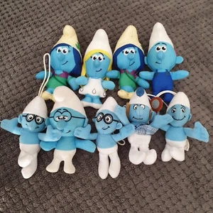 Lote de 9 juguetes de peluche Macdonalds de los Pitufos - Imagen 1 de 5