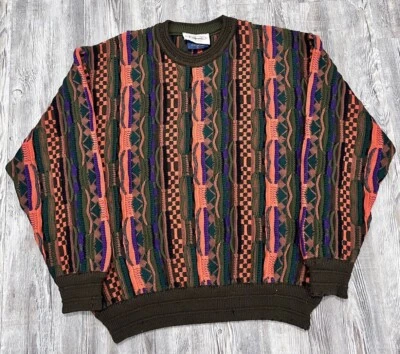 Vintage Collin’s Street Multi Color Coogi Style Textured Sweater Size Large C5 - Image 1 of 4