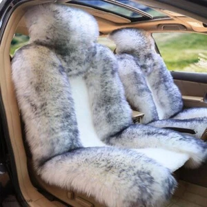 Genuine Australian Sheepskin Fur Car Front Seat Cover Cushion Mat Long Wool Fur. - Foto 1 di 9