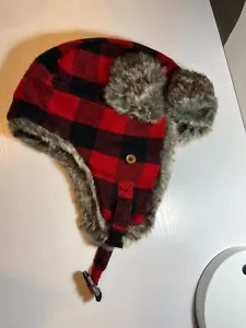 Sombrero trampero de piel sintética a cuadros Goodfellow & Co para hombre, rojo talla única - Imagen 1 de 9