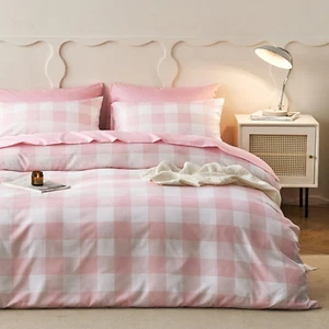 - Gingham Duvet Cover Set, Cute Plaid Buffalo Check Checker Preppy for Women Tee - Picture 1 of 7