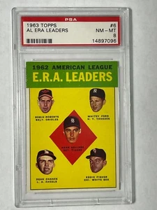 1963 Topps # 6 AL E.R.A.  LEADERS PSA 8 Start your registry set ! - Picture 1 of 3