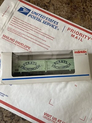 MARKLIN 47281 DB Hbis STAATL FACHINGEN SLIDING DOOR GOODS WAGON BOX NEW? RARE  - Image 1 of 4