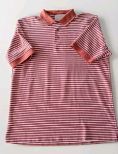 Greg Norman Orange & White Striped Play Dry Short Sleeve Polo Shirt Size XL - Picture 1 of 5