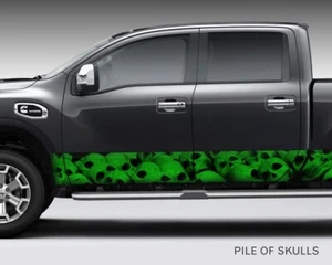 Pile of Skulls (Green) Rocker Panel Graphic Decal Wrap Kit Truck SUV - 6 Sizes - Picture 1 of 3