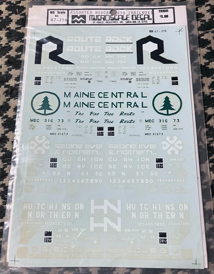 ASST BOX CARS #10 MAINE CENTRAL / ROCK / SR&N / HUTCH NO MICROSCALE HO #87-218 - Image 1 of 1