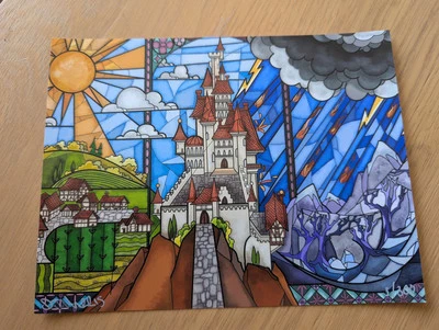 Beauty & The Beast Artwork Illustration Original Print, Limited,Signed by Artist - Image 1 of 4