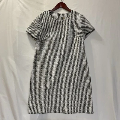 Vestido Vaina Calvin Klein Manga Corta Mujer 14 Expuesto Cremallera Negro Blanco Carrera Foto 1 de 4