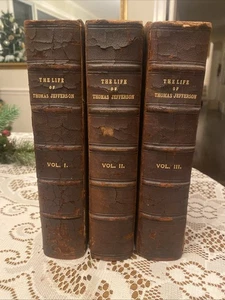 The Life of Thomas Jefferson By Henry Randall 1858 3 Vol Leather Set Illustrated - Bild 1 von 21