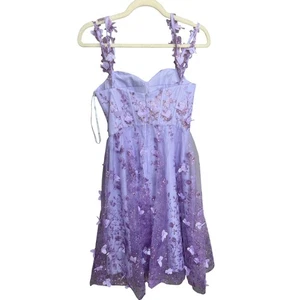 AW Bridal Fairy Coquette Romantic Dress Sz 0 Midi Floral Cottage Feminine Charm - Picture 1 of 11
