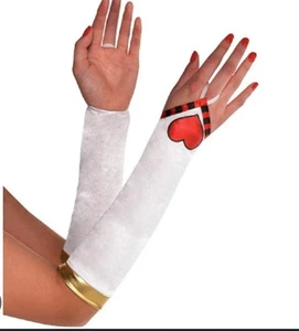 Storybook Red Queen Gloves Adult Women's Halloween Costume Accessory - Picture 1 of 1