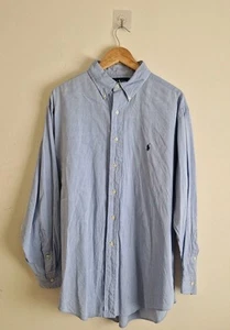 Vintage Polo Ralph Lauren Yarmouth Shirt Mens Size 17 XL Blue Long Sleeve Cotton - Picture 1 of 8