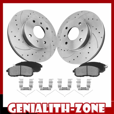 Front Disc Brake Rotors + Brake Pads Kit for 2000 -2004 2005 2006 Nissan Sentra - Imagem 1 de 4