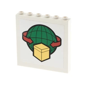 1x Lego Panele 1x6x5 weiß Sticker Box gelb Globus grün Pfeile rot 59349pb071 - Bild 1 von 2