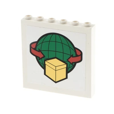1x Lego Panele 1x6x5 weiß Sticker Box gelb Globus grün Pfeile rot 59349pb071 - Bild 1 von 2