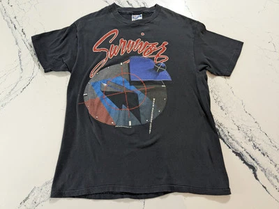 VTG 1987 Survivor When Seconds Count Graphic T Shirt S/M Single Stitch USA Made - Image 1 of 4