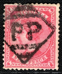 Australia States VICTORIA QV Stamp 9d Unusual *PP*Diamond Postmark Used BLACK325 - Picture 1 of 6