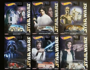 Hot Wheels Pop Culture Star Wars 6 Car Set w/Volkswagen Drag Truck RR TIRES MINT - Picture 1 of 6