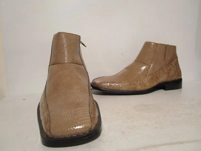 Roberto Chillini Hombres 84567 Informal Vestido Cremallera Lateral Botines Taupe Talla 10.5 11 Foto 1 de 4