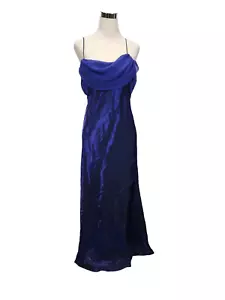 VTG Y2K Cachet Iridescent Purple Cowl Neck Maxi Dress Sz 14 Whimsigoth Prom - Picture 1 of 16