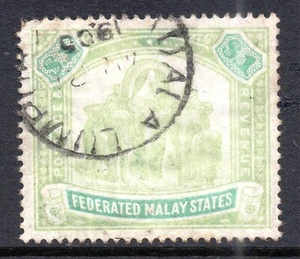 Föderierte Malaiische Staaten. 1900. Grün & Hellgrün. SG Nr. 23. 1 $. Gebraucht - Bild 1 von 2