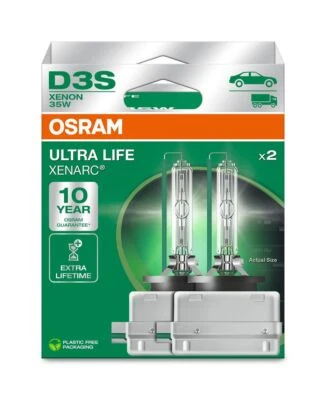 2 x D3S Osram Ultra Life XENON Headlight Bulbs XENARC NEW 66340ULT-2HB HID DuoBo - Image 1 of 2