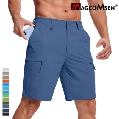 Pantalones cortos de carga para hombre de secado rápido resistentes al agua Ripstop senderismo pesca pantalones informales Foto 1 de 4