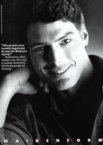 1989 Maidenform Christopher Reeve ropa interior lencería 1 página anuncio de revista - Imagen 1 de 1