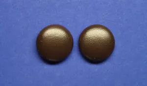 2 MADE IN USA soft dark chocolate leather buttons 20 mm (3/4 inch), metal loop - Picture 1 of 6