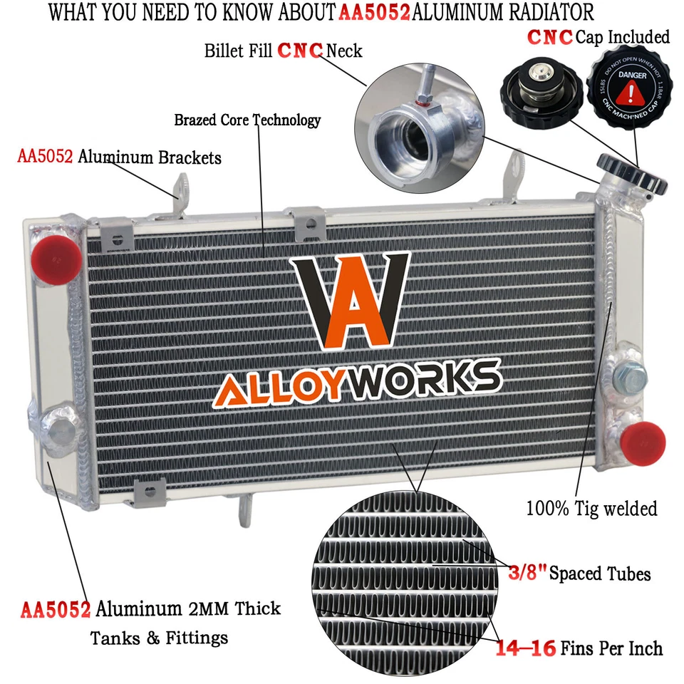 Aluminum Radiator For 1997-2001 SUZUKI TL1000S TL1000 S 1998 1999 2000 - Image 1 of 4