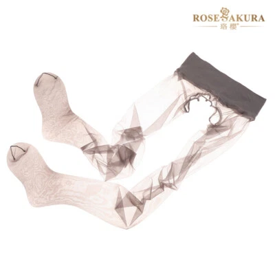 Rose Sakura SEAMLESS Pantyhose Ultra Sheer Glossy Stockings Open Crotch 7301 - Image 1 of 4