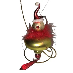 Vintage Weihnachtsschmuck großer Schneemann mit Federn - Bild 1 von 8
