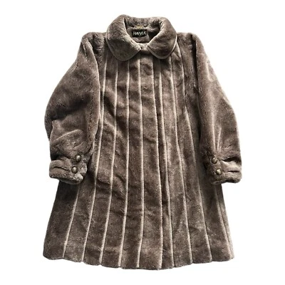 Stylish Vintage Hawela Pure Alpaca Mohair Coat Sz 16 Winter Warm 1980s - Image 1 of 4