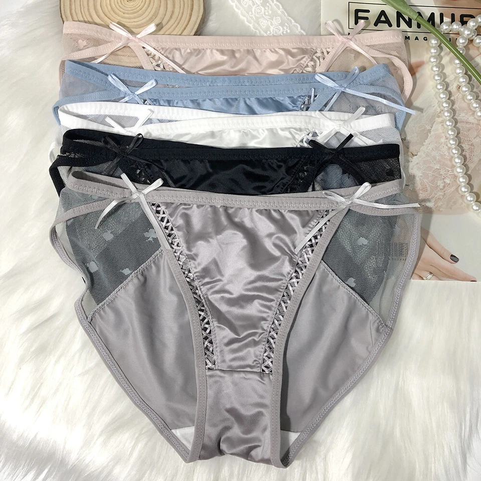 Pack Of 5 Womens Sexy French Satin Panties Briefs Underwear Lot String Bikinis - Image 1 of 4