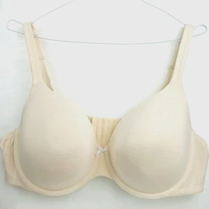 Lane Bryant Cacique Cotton Lightly Lined T-Shirt Underwire Beige Bra 46D - Picture 1 of 10