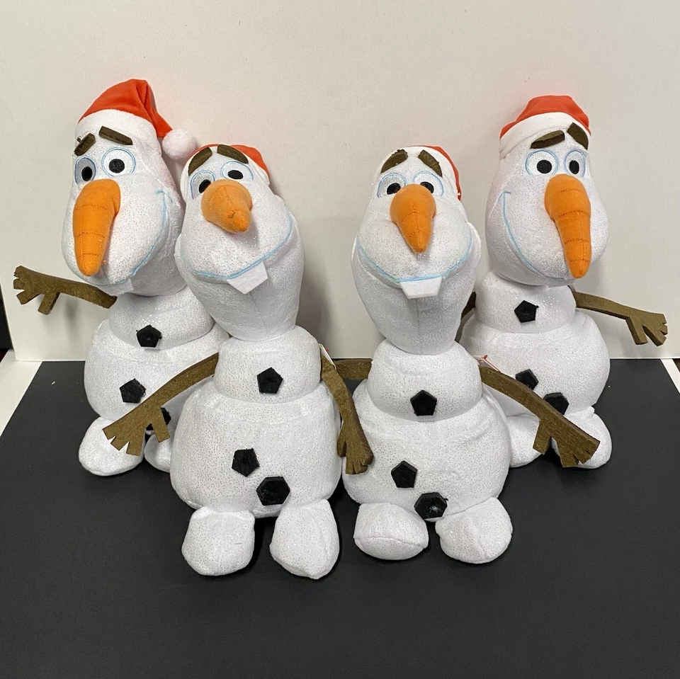 Juego de 4 muñecos de peluche Frozen Olaf 10” Beanie Baby Disney muñeco de nieve brillante con etiquetas Foto 1 de 4