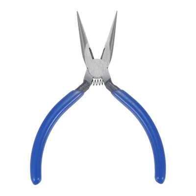 Mini Needle Nose Pliers 5" Toothed Precision Plier with Blue Handle - Image 1 of 4