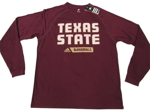 New-Minor-Flaw Texas State Bobcats Baseball Mens Size M Medium Adidas Shirt Cover